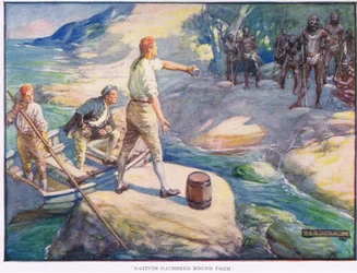 Einheimische versammelten sich um sie